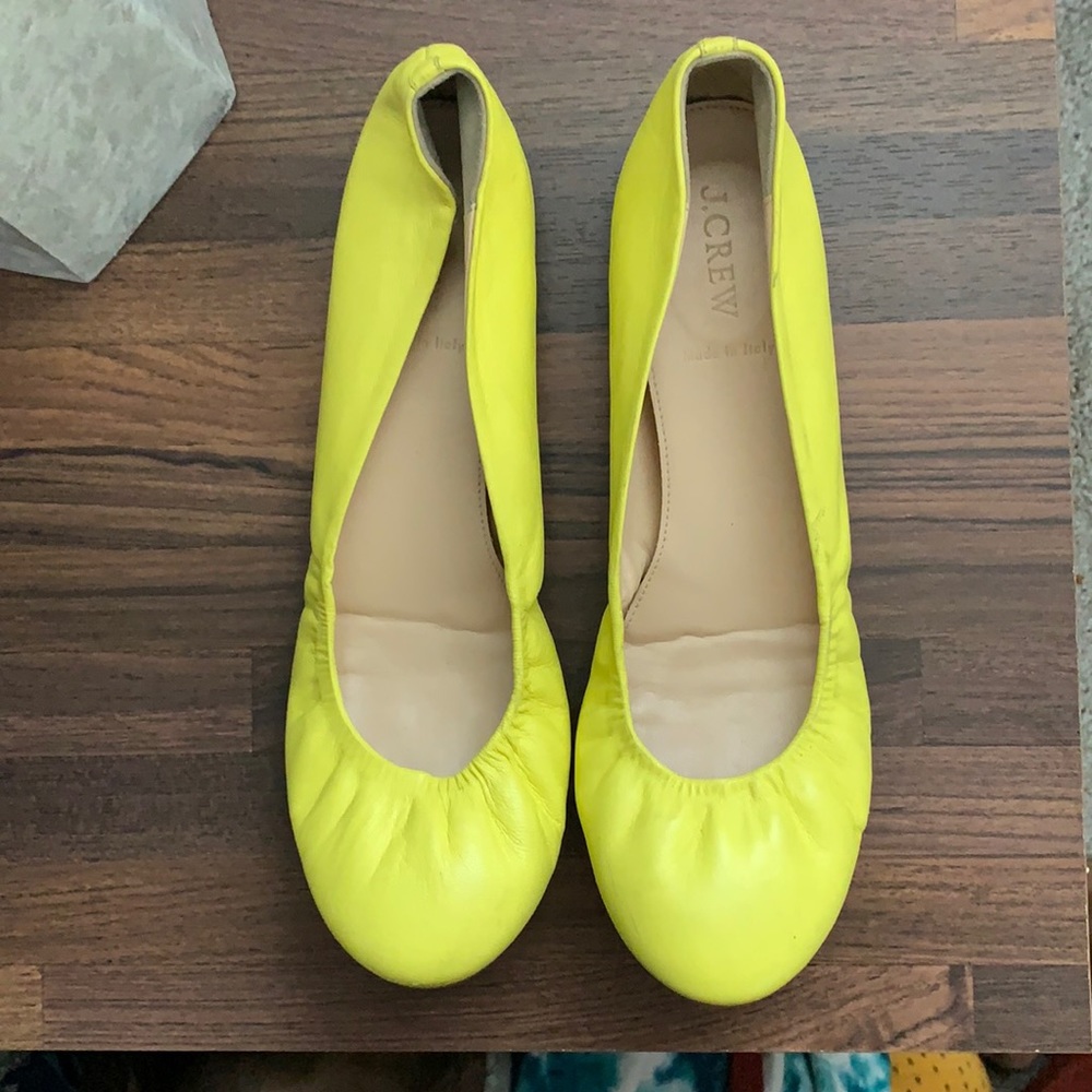 Yellow J Crew Ballet Flats